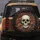 Realistic Skull Orange Red Flower Wreath Deep Shadows - Outdoor Decor Gift Spare Tire Cover - 5