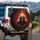 Grim Skull Radiant Cross Flames - Gothic Decor Gift for Fantasy Lover Spare Tire Cover - 3