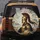 Spartan Warrior Golden Mosaic Helmet Red Plume - History Enthusiast Vehicle Gift Spare Tire Cover - 5