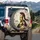 Spartan Warrior Golden Mosaic Helmet Red Plume - History Enthusiast Vehicle Gift Spare Tire Cover - 3