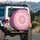 Voluminous Swirling Dreamscape Pastel Pink Clouds Radiant Stars - Celestial Outdoor Gift Spare Tire Cover - 3
