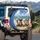Five Chihuahua Puppies Golden Sand Turquoise Ocean Beach Scene - Dog Lover Gift Spare Tire Cover - 3