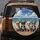 Five Chihuahua Puppies Golden Sand Turquoise Ocean Beach Scene - Dog Lover Gift Spare Tire Cover - 5