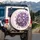 Pressed Lavender Violet Hydrangea Flowers Cream Blush - Everyday Botanical Home Decor Spare Tire Cover - 3