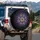 Geometric Mandala Starburst Petal Luminous Orb Lines Nebula Star Dust - Yoga Gift Spare Tire Cover - 3