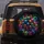 Iridescent Human Skulls Neon Energy Tendrils Deep Black Void - Gift for Skull Collector Spare Tire Cover - 5