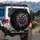 Iridescent Human Skulls Neon Energy Tendrils Deep Black Void - Gift for Skull Collector Spare Tire Cover - 3