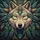 Wolf Head Golden Filigree Feathers - Wildlife Lover Gift for Wolf Lovers Spare Tire Cover - 6