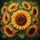 Dense Sunflower Cluster Overlapping Blooms Lush Greenery - Outdoor Vehicle Accent Gift Spare Tire Cover - 6