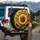 Dense Sunflower Cluster Overlapping Blooms Lush Greenery - Outdoor Vehicle Accent Gift Spare Tire Cover - 3
