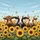 Three Cows Sunflower Field Butterflies - Farmhouse Decor Gift for Cow Lover Spare Tire Cover - 6