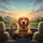 Golden Retriever Driving Tabby Cat Road Trip - Travel Essentials Dog Cat Lovers Gift Spare Tire Cover - 6