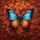 Blue Orange Butterfly Blossoms Green Foliage Gold Specks - Outdoor Wildlife Gift Spare Tire Cover - 6