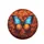 Blue Orange Butterfly Blossoms Green Foliage Gold Specks - Outdoor Wildlife Gift Spare Tire Cover - 4