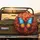 Blue Orange Butterfly Blossoms Green Foliage Gold Specks - Outdoor Wildlife Gift Spare Tire Cover - 2