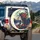 Woman Profile Hair Flowers Butterflies Moon Forest - Twilight Landscape Gift Spare Tire Cover - 3