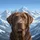 Friendly Chocolate Labrador Portrait Majestic Mountain Vista - Dog Lover Gift Spare Tire Cover - 6