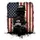 Firefighter Profile Distressed American Flag - Independence Day Gift for First Responders Spare Tire Cover - 6