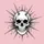 Pastel Pink Black White Aged Skull Bared Teeth Spikes Studs - Vehicle Decor Gift Spare Tire Cover - 7