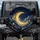 Golden Crescent Moon Dark Clouds Glowing Stars Night Sky - Celestial Decor Gift for Star Lover Spare Tire Cover - 1