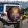 Vintage Travel Trailer Campfire Twilight Sky - Road Trip Camping Gift Spare Tire Cover - 3