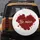 Velvet Red Rose Heart 'Be mine' Gold Text with Rose Petals - Valentine's Day Gift for Her Spare Tire Cover - 5