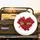 Velvet Red Rose Heart 'Be mine' Gold Text with Rose Petals - Valentine's Day Gift for Her Spare Tire Cover - 2