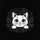 Inquisitive White Cat Face Paws Organic Swirl Shapes Black Background - Cat Lover Gift Spare Tire Cover - 6