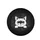 Inquisitive White Cat Face Paws Organic Swirl Shapes Black Background - Cat Lover Gift Spare Tire Cover - 4