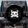 Inquisitive White Cat Face Paws Organic Swirl Shapes Black Background - Cat Lover Gift Spare Tire Cover - 1