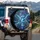 Coiled Silver Dragon Glowing Runic Sword Sapphire Gemstone - Fantasy Lover Gift Spare Tire Cover - 3