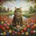 Brown Tabby Cat Cookie Dutch Windmill Wildflowers - Cat Lover Gift Spare Tire Cover - 6