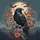 Black Raven Autumn Flowers Full Moon Flying Bats - Nature Lover Gift Spare Tire Cover - 6