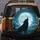 Howling Black Wolf Full Moon Stars Night Sky Winter Trees - Nature Lover Gift Spare Tire Cover - 5