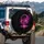 Magenta Over-Ear Headphones Musical Notes Equalizer Sound Waves - Audio Enthusiast Gift Spare Tire Cover - 3
