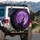Howling Wolf Rocky Cliff Purple Moon Starry Night - Wildlife Lover Gift Spare Tire Cover - 3