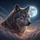 Wolf Blue Eyes Full Moon Twilight Night Sky - Wildlife Lover Gift Spare Tire Cover - 6