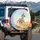 Majestic White Horse Galloping Golden Grassland - Wildlife Lover Gift Spare Tire Cover - 3