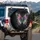 Ornate Iridescent Butterfly Gemstone Gold Filigree - Vehicle Style Accent Gift Spare Tire Cover - 3