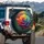Rainbow Rose Water Droplets Opulent Floral Field - Garden Lover Gift Spare Tire Cover - 3