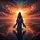 Majestic Figure Walking Water Luminous Sunset Dramatic Clouds - Inspirational Gift Spare Tire Cover - 6