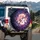 Fluttering Butterflies Luminous Moon Cosmic Nebula - Nature Lover Gift Spare Tire Cover - 3
