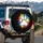 White Bear Paw Print Rainbow Splatter - Wildlife Lover Gift for Bear Enthusiast Spare Tire Cover - 3
