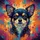Chihuahua Dog Full Face Portrait Blue Yellow Purple Paint Splatter Brushstrokes - Dog Lover Gift Spare Tire Cover - 6