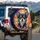 Chihuahua Dog Full Face Portrait Blue Yellow Purple Paint Splatter Brushstrokes - Dog Lover Gift Spare Tire Cover - 3