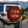Deep Crimson Red Flowing Love Script Scattered Hearts - Valentine's Day Car Accessory Gift Spare Tire Cover - 3