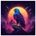 Electric Blue Eagle Moon Mountain Cosmic Sky - Wildlife Lover Gift Spare Tire Cover - 6