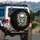 Gritty Weathered Realistic Anatomical Skull Bones White Silver Lilies - Home Decor Gift Spare Tire Cover - 3