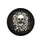 Gritty Weathered Realistic Anatomical Skull Bones White Silver Lilies - Home Decor Gift Spare Tire Cover - 4