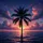 Tall Palm Tree Silhouette Sunset Ocean - Tropical Travel Gift for Adventurers Spare Tire Cover - 6
